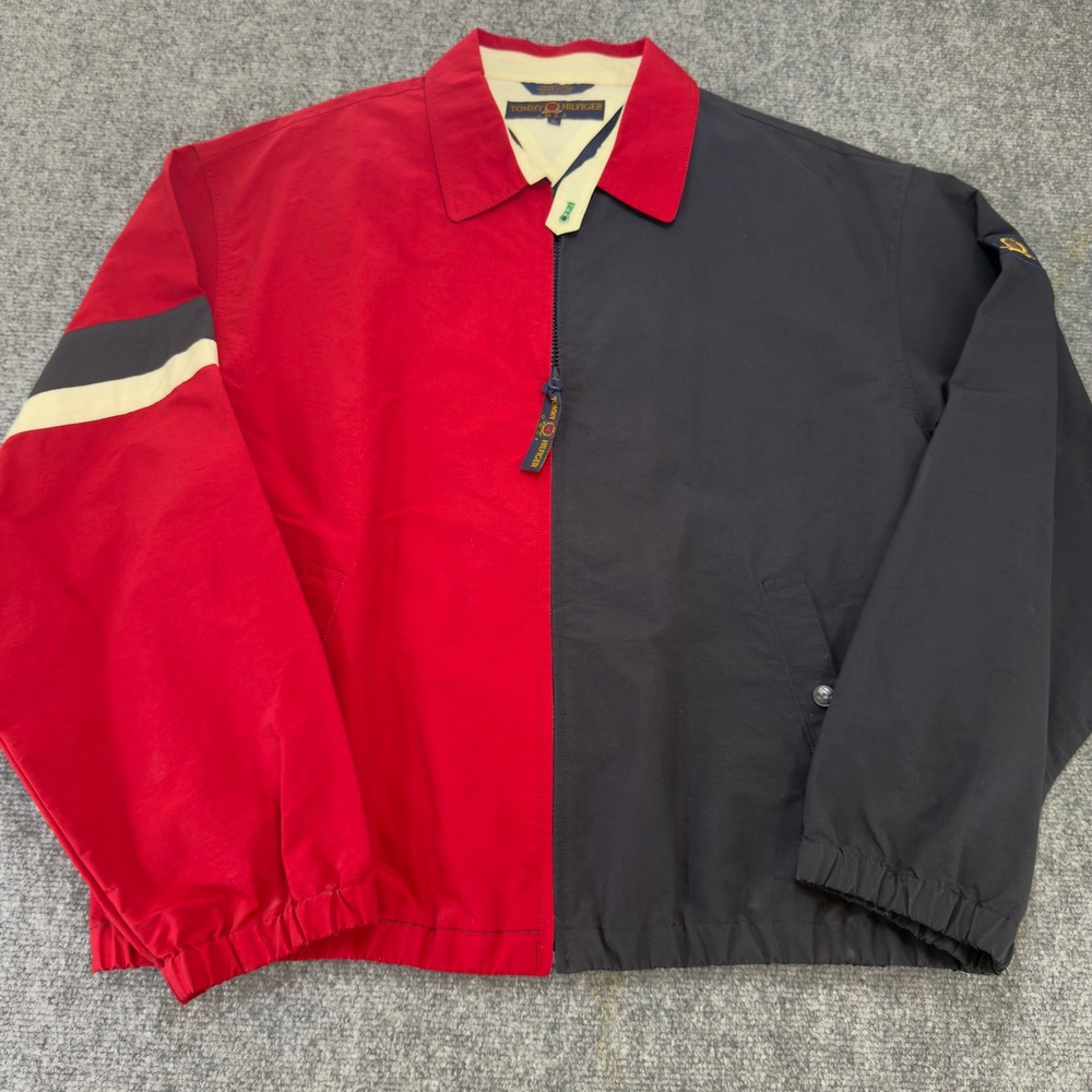 Tommy Hilfiger Golf Colorblock Windbreaker Jacket Red Navy Size L